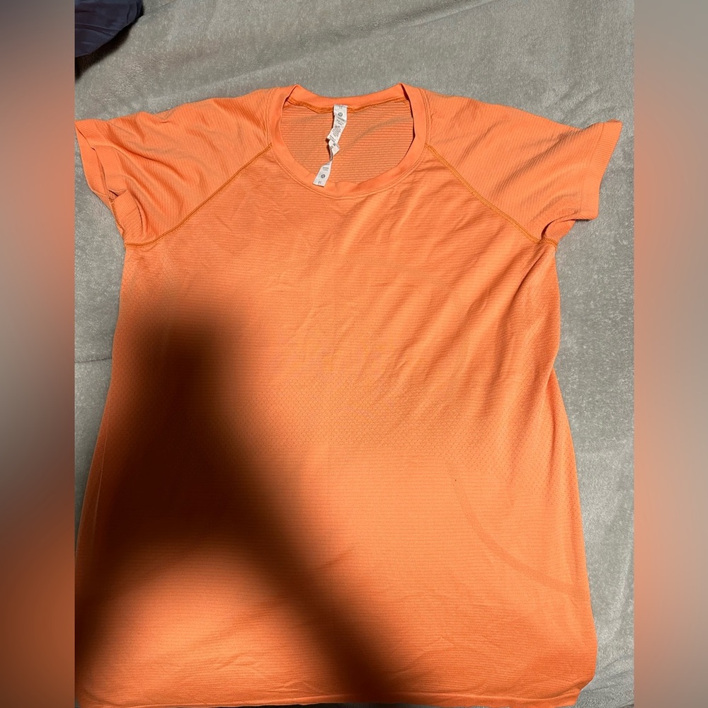 lululemon athletica Orange Short Sleeve Tee